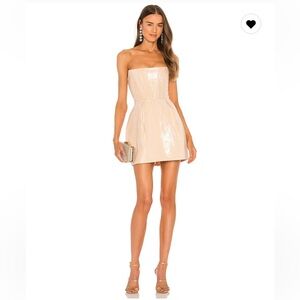 Bronx and Banco Maraya Corset Strapless Sequin Mini Dress in Nude